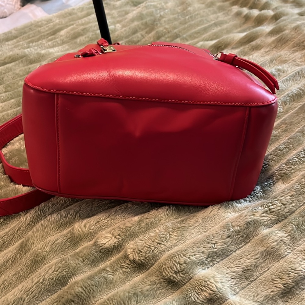 Dolce Vita red leather backpack I put the cherry keychain on it to look morecut - Picture 8 of 13